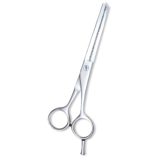 Professional Thinning Scissor. One Blade Teeth and One Blade Razor. Satin Finish.